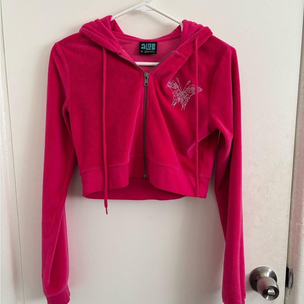 Alo Pink Zip-Up Hoodie